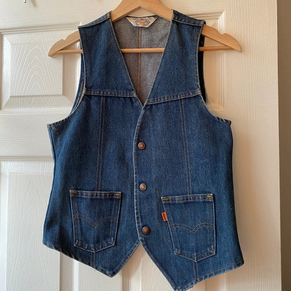 Vintage Levis organge tab demin button-up vest